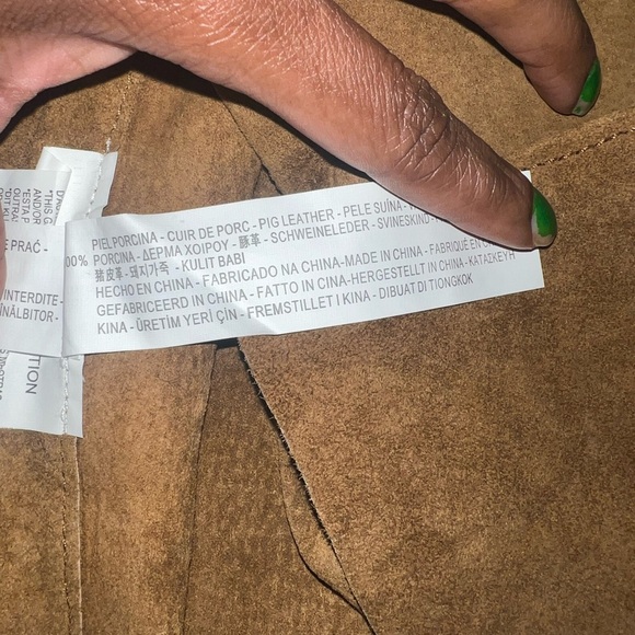 Zara 100% Leather Brown Suede Vest size Medium - Picture 6 of 7